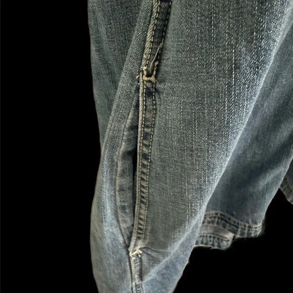 Lucky Brand Lace Up Denim Dress Tunic Dress with Pockets Sz XL - Picture 3 of 6